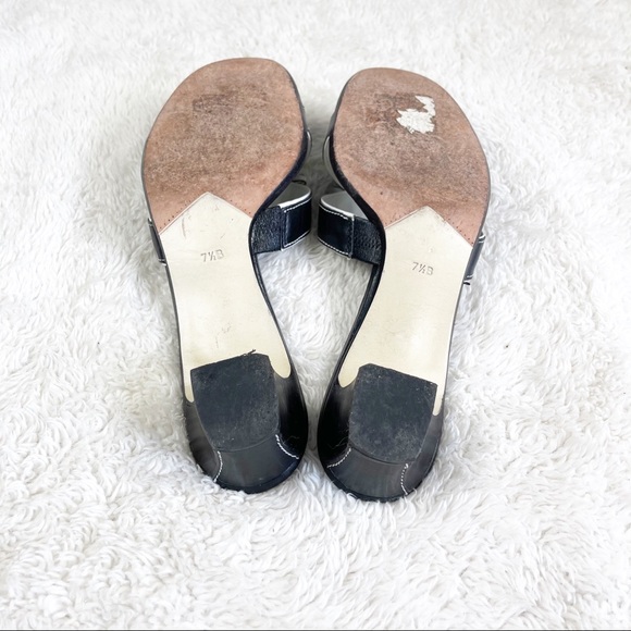 Cole Haan Black Slip On Sandals Bow Tie Strap Low - Picture 7 of 8